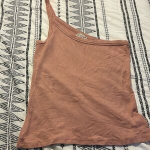 Brown free people asymmetrical tank